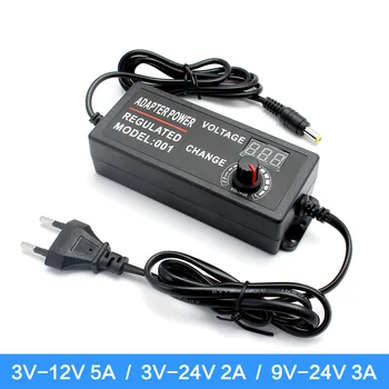 

Power Supply Adjustable Universal 3V 12V Adapter DC To AC 3V 24V 9V 24V with Display Screen Voltage Regulated AC100-240V Adatper