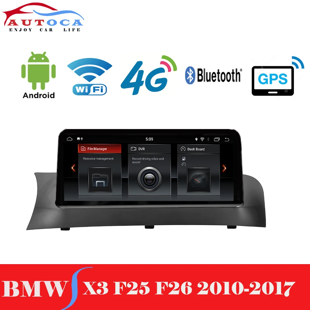 10.2\ screen Android 9 Car radio multimedia GPS player for BMW X3 X4 F25 F26 2010-2017 navigation display CIC NBT system unit 10.2\ screen Android 9 Car radio multimedia GPS player for BMW X3 X4 F25 F26 2010-2017 navigation display CIC NBT system unit
