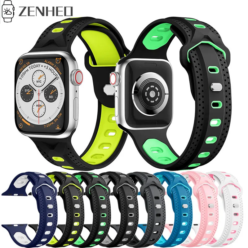 

Silicone Sports Band for Apple Watch 4 3 2 1 42MM 38MM Rubber Strap Bands for iwatch 40mm 44mm Watchband Bracelet