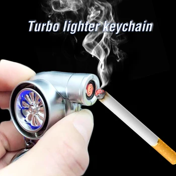 

Creative Car USB Charging LED Turbo Metal Lighter Windproof Tungsten Lighters Keychain Cigarette Ignition Lighter For Man Gift