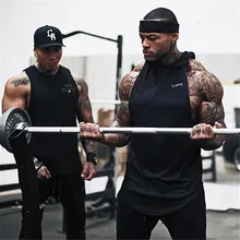 Живое облегание мышечная Спортивная собака братья Кепка жилет-образный Мужской без рукавов спортивный Быстросохнущий блок жилет топы