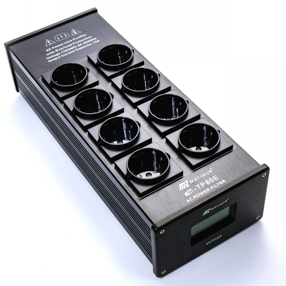 MATIHUR e-TP80 Audio Noise AC Power Filter Power Conditioner Power Purifier Surge Protection with EU Outlets Power Strip