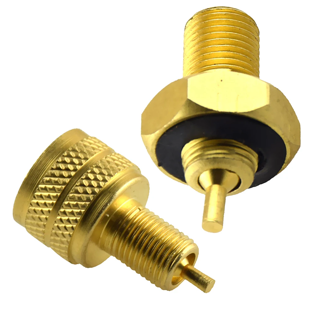 2 Pieces External + Internal Tire Valve Stem Adapter (Copper+Rubber)