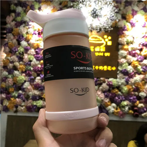 550 мл шейкер для соломенной бутылки с водой, бутылка для фитнеса My Drink, бутылки для путешествий, велосипедов, кемпинга, спортивных напитков, 550 мл - Цвет: Розовый