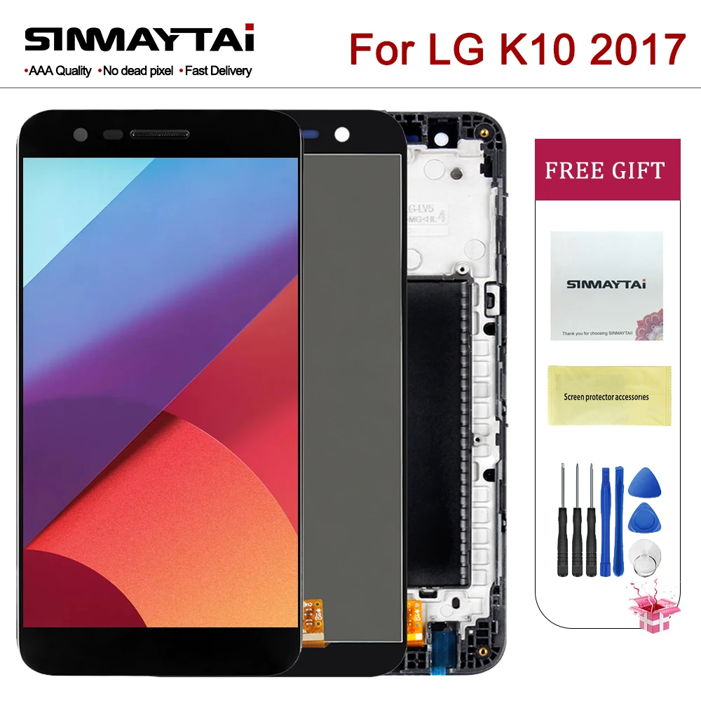 100% тест 5 3 &quotОригинальный дисплей для LG K10 2017 ЖК с цифровым преобразователем