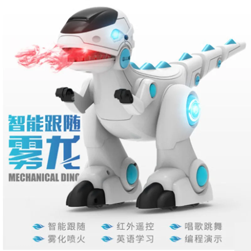 

Remote Control Smart Dinosaur CHILDREN'S Toy Simulated Animal Electric T-Rex Robot Models Will Go Follow Spray