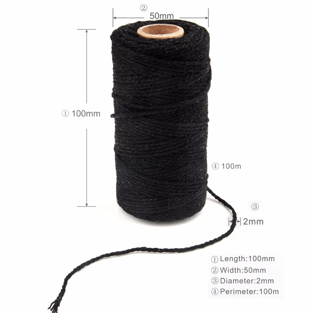 2mm 100M Cotton Macrame Cord Twine Rope String Handmade DIY Crafts