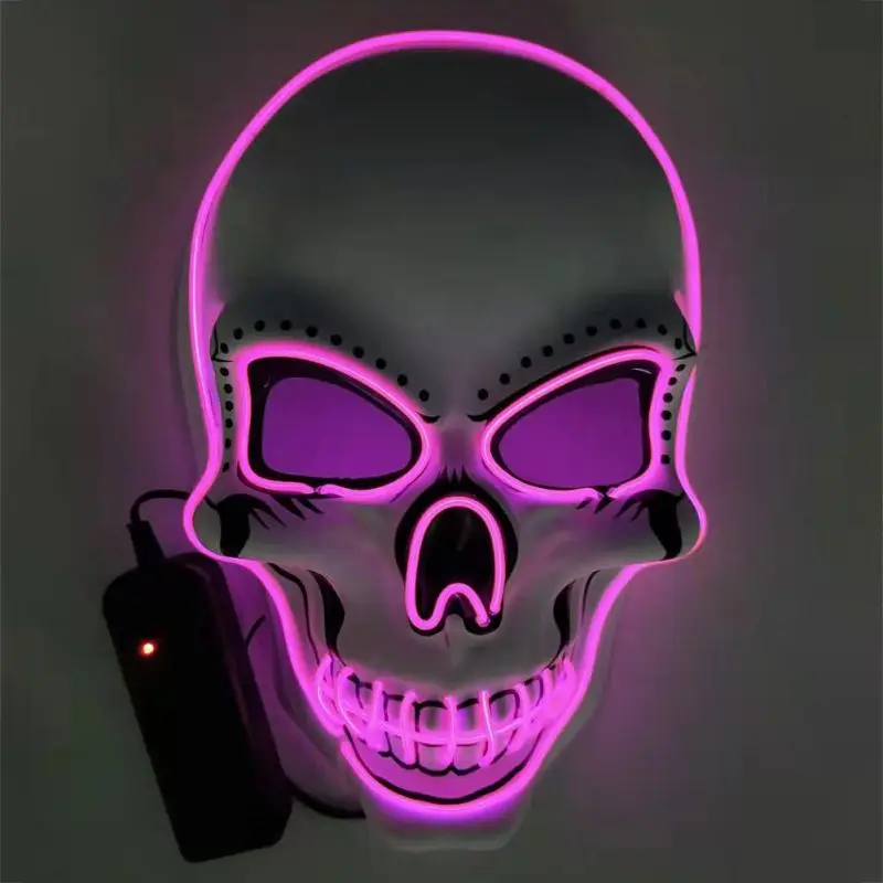 Маски для Хэллоуина Светящиеся светодиодный вечерние страшная маска EL-Wire The Purge eyear отличные смешные маски косплей костюм, реквизит