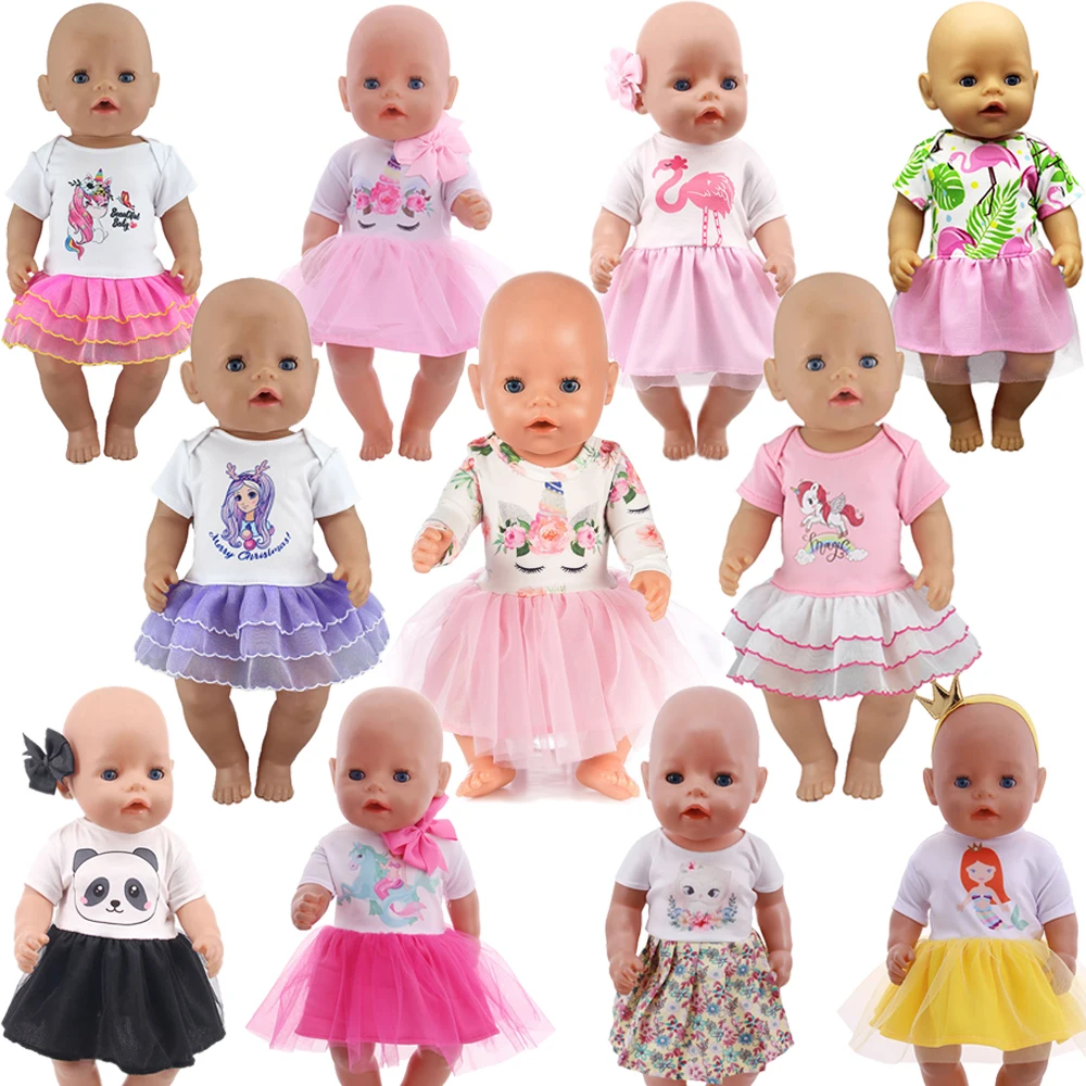 Handmade Cartoon Doll Dress For 18 Inch American Doll Girl Toy 43 cm Baby New Born Clothes Acessories Nenuco Our Generation