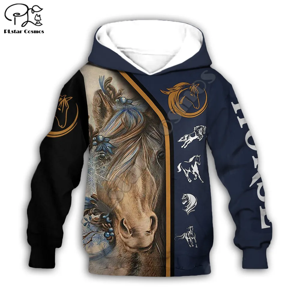 

PLstar Cosmos Beautiful Horse 3d Print Hoodie Kids Boys/Girl Sweatshirt Zipper Hooded Colorful Animal Casual Children’s Wear H4