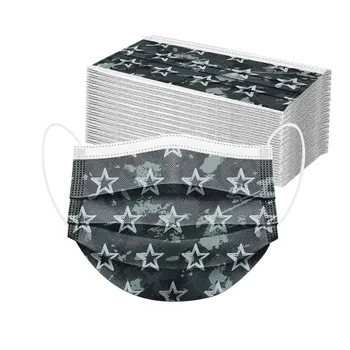 

50pcs Aulit Christmas Disposable Non-woven 3-layer Face Mask Breathable Mask With Elastic Earband Breathable Adult Mouth Mask