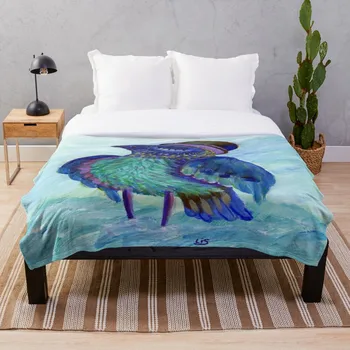

Drop Shipping Printed Throw Blanket Sherpa Fleece Soft Blanket Flannel Rug Home Decoration For Bed Bird Brings Good Luck Father