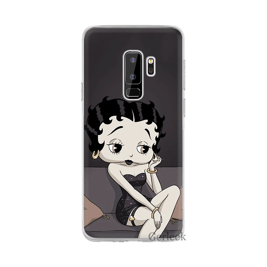 Чехол для телефона из ТПУ для Samsung Galaxy S6 S7 край S8 S9 10 S10 S10E Plus, Note 8, 9, 10, M10 M20 M30 M40 чехол для нового IPad Betty boop