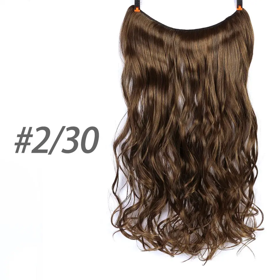 DIFEI 22 дюйма 55 см длинные прямые волосы без зажимов для наращивания Высокая температура Синтетические невидимые рыбья линия шиньон - Цвет: 2.30