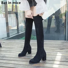 Новые зимние женские ботфорты выше колена; Милые Сапоги до колена Женские туфли-лодочки на высоком каблуке вечерние модельные зимние теплые ботфорты; высокие женские зимние сапоги; женские сапоги; mujer; обувь T463