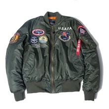 2019 A/W USAFA vintage piloto chaqueta de vuelo Fuerza Aérea DE LOS EE.UU. pistola superior hombres ropa marcas invierno ejército USN MA1 USMC bordado