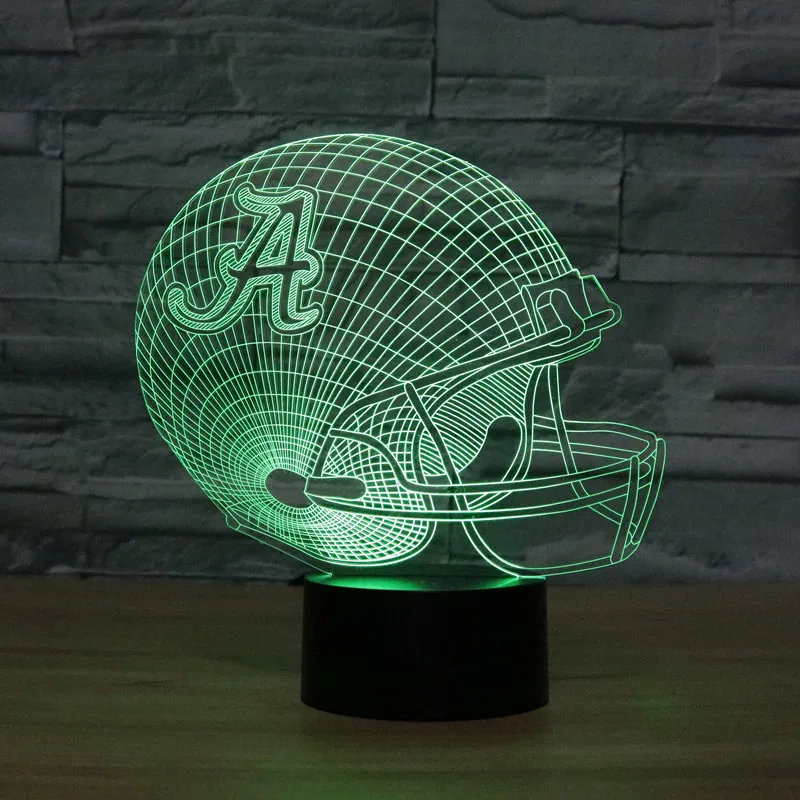 

2019 Foreign Trade Football Helmet Alabama Crimson Tides 3D Colorful Touch Control LED Light 8057