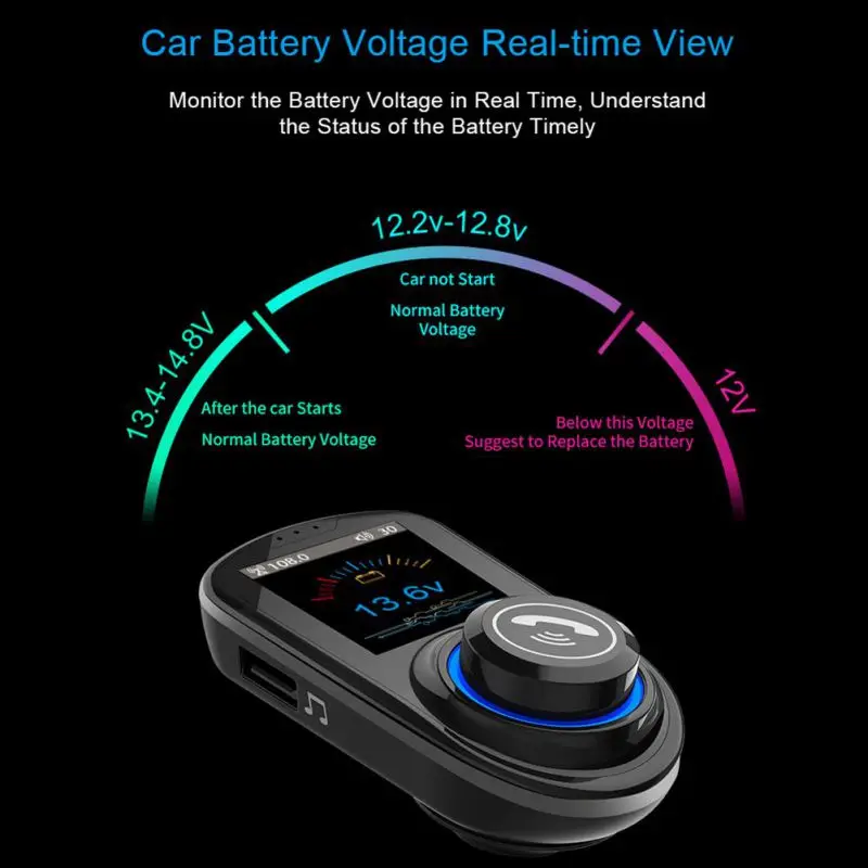 Горячая Qc3.0 1,8 дюймовый цветной экран автомобильный беспроводной Mp3 Автомобильный цветной экран Hd Mp3 Автомобильная Быстрая зарядка без рук