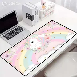 Gamer tapete de computador bonito dos desenhos animados unicórnio grande jogos laptops superfície para a almofada do mouse gamer menina teclado mecânico gamers