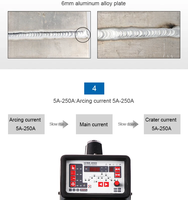 ANDELI TIG-250PACE AC/DC 220V tig алюминиевый сварочный аппарат tig mma сварочный аппарат из алюминиевого сплава tig сварочный аппарат