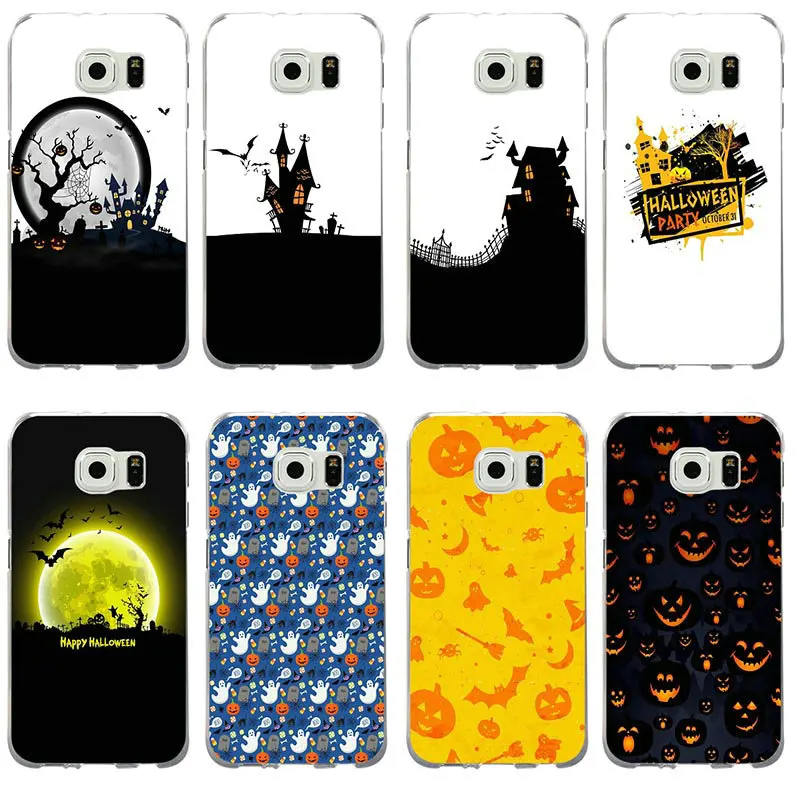 

Soft Phone Cases TPU for Samsung Galaxy Note 8 9 S2 S3 S4 S5 Mini S6 S7 S8 S9 S10 Edge Plus Lite Happy Halloween Fabric Pumpkin