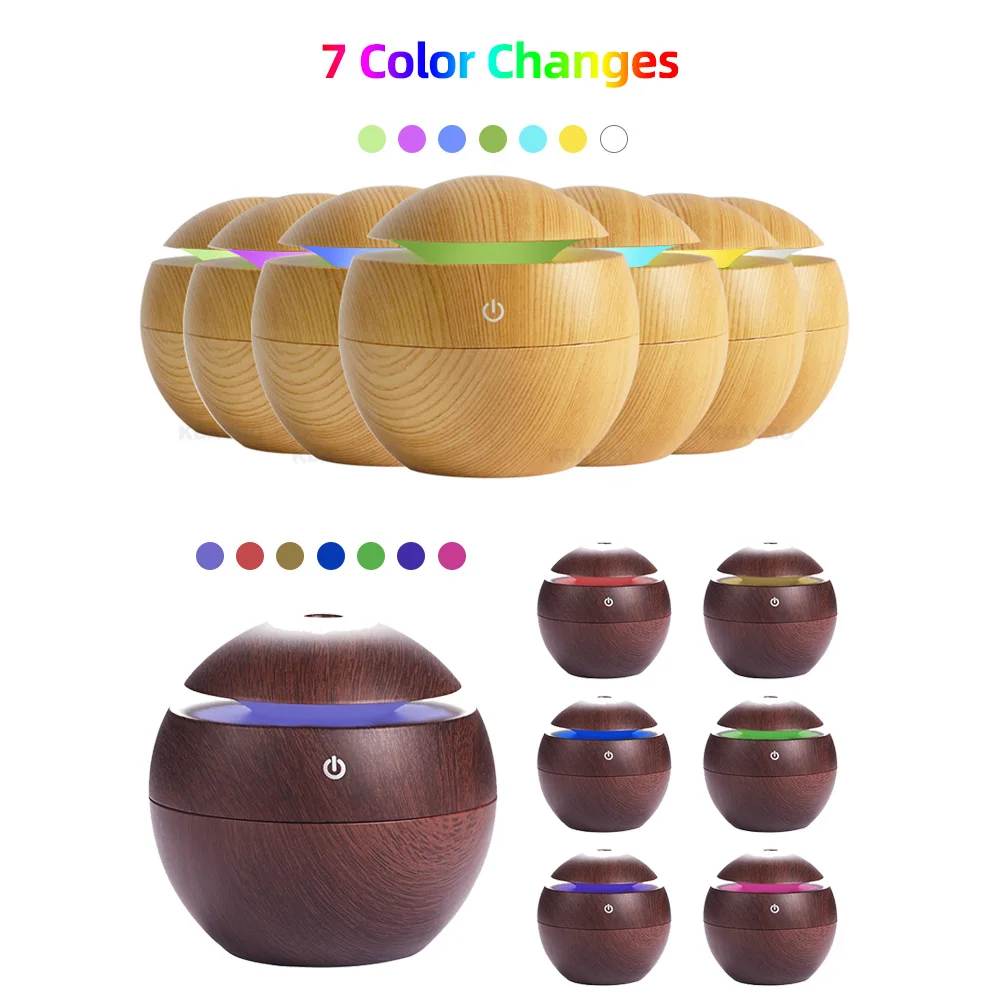 USB Aroma Essential Oil Diffuser Mini Ultrasonic Air Humidifier 7 Color Change LED Night light Humidifier Air Purifier