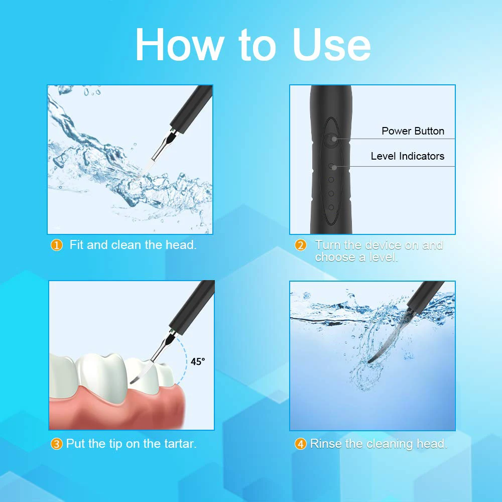 Electric Protable Sonic Dental Scaler Tooth Calculus Remover Cleaner Tooth Stains Tartar Tool with 5 Replaceable Brush Head Electric Protable Sonic Dental Scaler Tooth Calculus Remover Cleaner Tooth Stains Tartar Tool with 5 Replaceable Brush Head