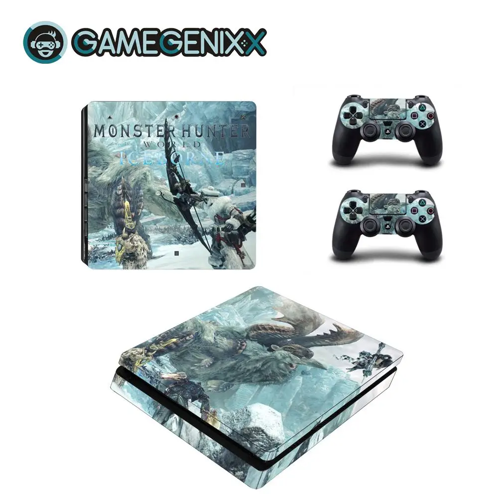 Защитная Наклейка на кожу GAMEGENIXX для PS4 Slim Console и 2 контроллера-Monster Hunter World - Цвет: Monster Hunter World