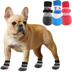 4 шт./компл. домашние питомцы, собаки, зимняя обувь непромокаемые ботиночки носки Мочалка для животных противоскользящая обувь собаки