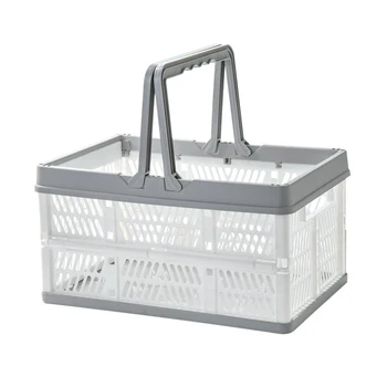 

Portable Folding Storage Box Multifunction Basket Collapsible With Handle Outdoor Bedroom Transportable Crate Sundries Organizer