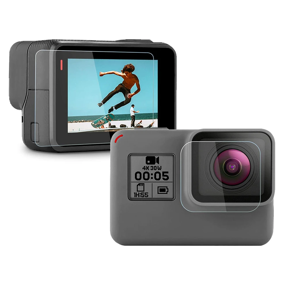 Action Camera Accessory Action Camera Protector Tempered Glass For GoPro Hero 5 6 7 Black Screen Protector Lens Protection Protective Glass Film For Go Pro Hero5 6 7 Action Cam