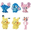 608pcs+ Magic Building Blocks Pikachu Model Connection Stitch Figures Assembling PokeMonster Mini Bricks Toys For Children 1