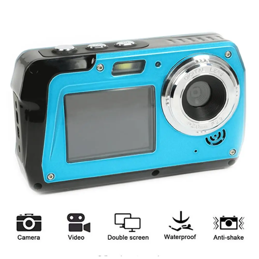 Professional 48mp Video Camcorder Mini Dual Screen Underwater Camera Hd
