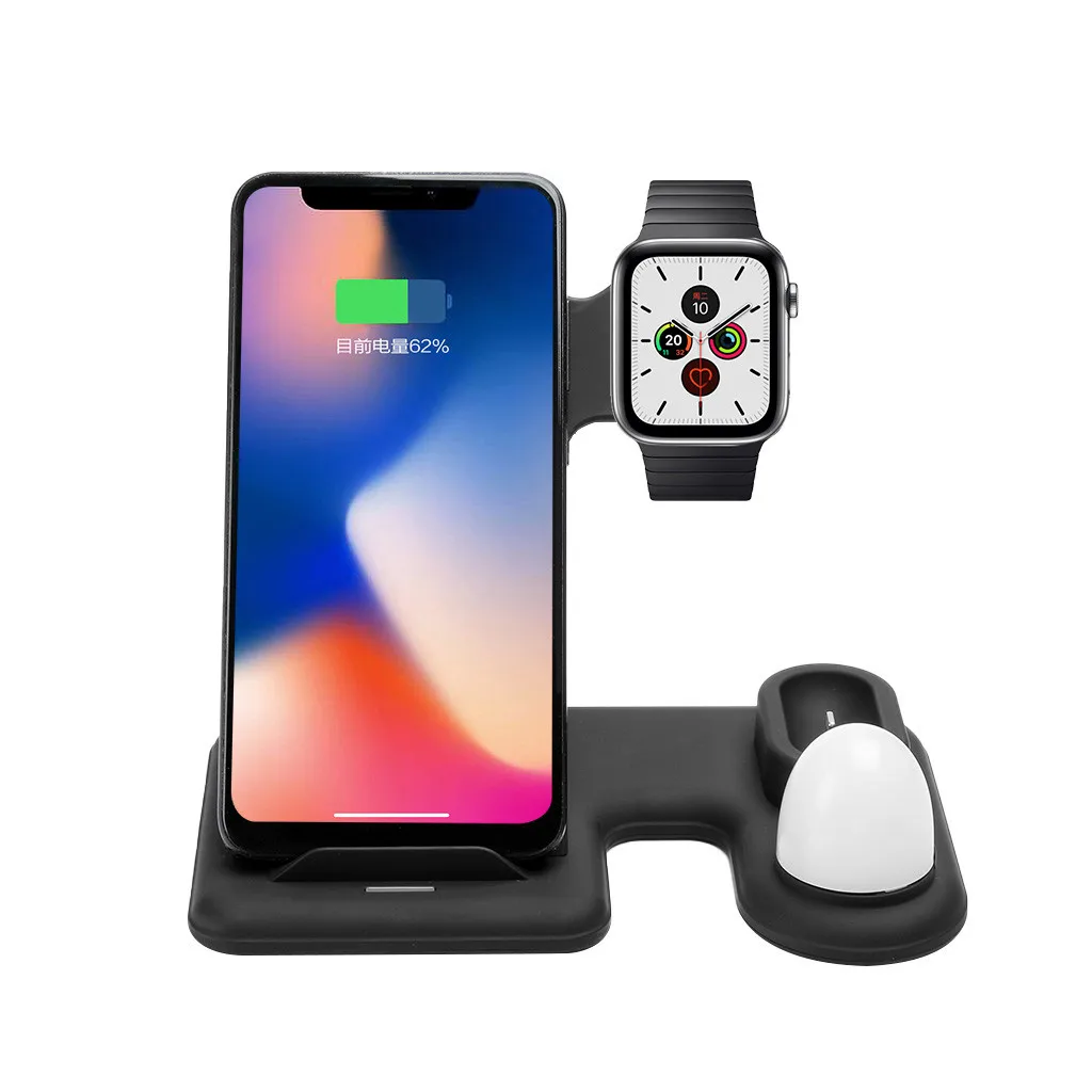 Wireless Charger Phone Holder Stand Dock Station For Apple Watch 4 3 2 Iphone 11 Pro Max XS MAX XR IWatch Airpods With light