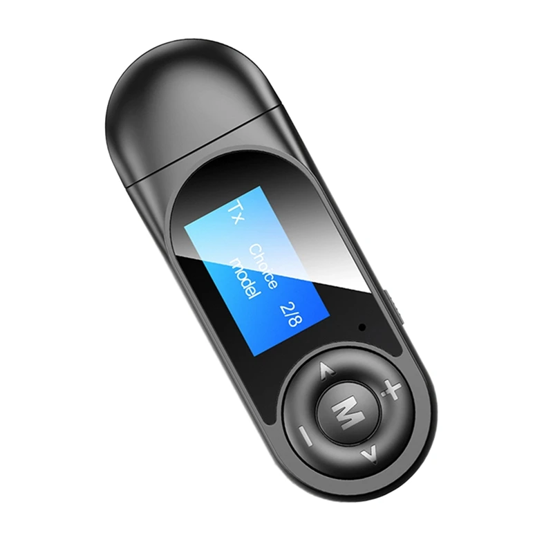 

Bluetooth 5.0 Adapter LED Display USB Bluetooth Receiver Music Audio Transmitter Noise Reduction 3.5MM Aux for TV PC Car