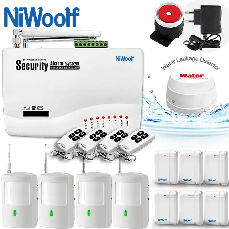 

433MHz Wireless Wired GSM alarm system Home burglar alarm system support Automatic dialing and listen when detector sensor alarm