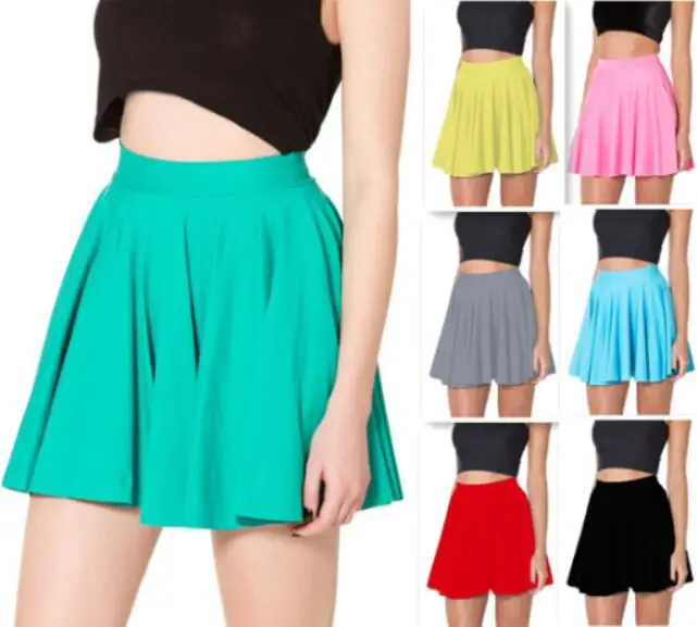 

New 2019 candy color Summer Sexy Skirt for Girl lady Korean Short Fashion female School mini Pleated Skirt Women