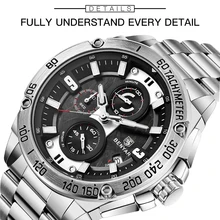 BENYAR, кварцевые мужские часы, Топ бренд, роскошные часы, мужские, сталь, водонепроницаемые, спортивные, мужские наручные часы, хронограф, Relogio Masculino