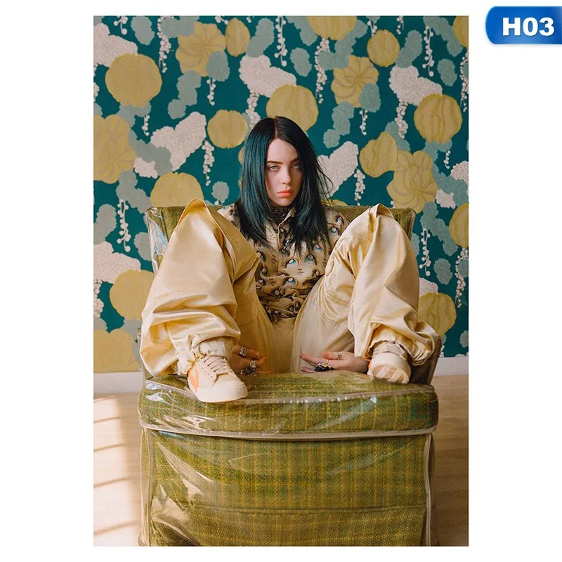 Billie Eilish плакат Hd Печатный домашний Декор Картина Billie Eilish картины настенные художественные современные Плакаты для гостиной - Цвет: PT0818H03