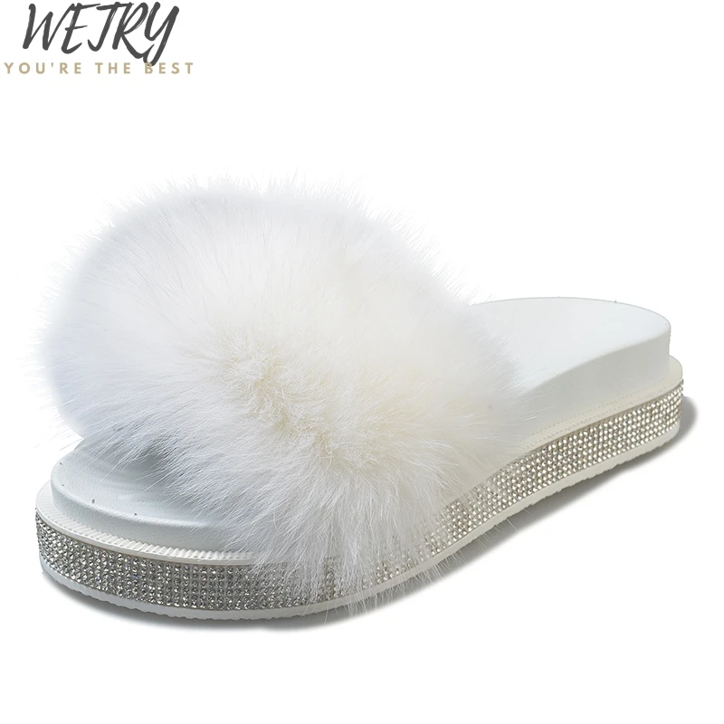 fluffy sliders white