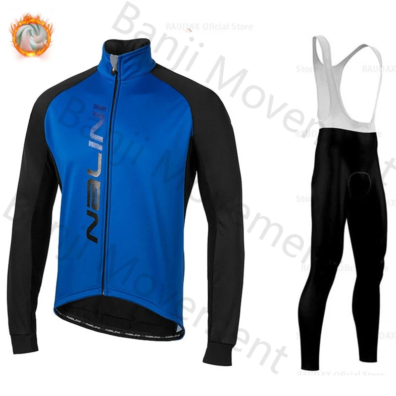 cycling jersey set 3 Ropa Ciclismo теплый Nalini зимний теплый флисовый мужской костюм Джерси для езды на велосипеде MTB Одежда комбинезон комплект - Цвет: cycling jersey set 3