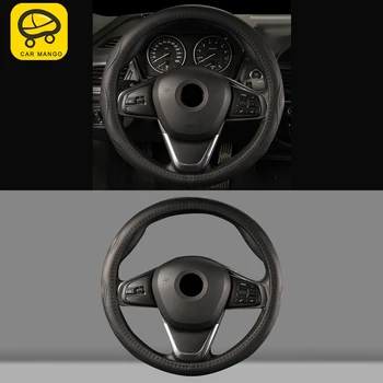 

CARMANGO Car Accessories Steering Wheel Cover All-Seasons Genuine Cow Leather Frame Decoration for BMW 3 Series F30 2011-2019