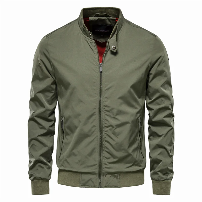 AIOPESON Solid Color Baseball Jacket Men Casual Stand Collar Bomber Mens Jackets New Autumn High Quality Slim Fit Jackets Male 2