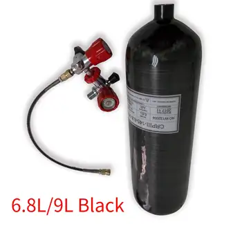 Preise AC36811 Volle Set 6,8 L/9L Zylinder Pcp Scuba Tank Schwarz Air Force Condor Paintball Mini Flasche Dive Für Druck Carbine M18 * 1,5