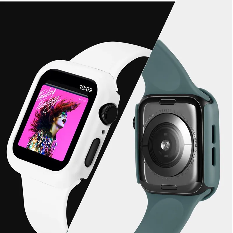 PC защитный чехол 40 44 мм для Apple Watch 5 4 защитная крышка для экрана бампер для iWatch ударопрочный корпус рамка аксессуары