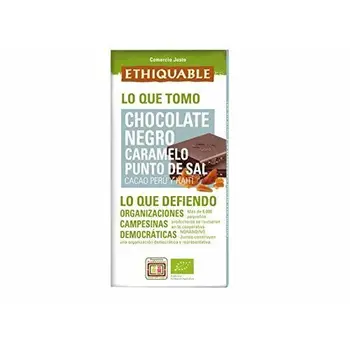 

Chocolate negro ecológico de Perú y Haiti con caramelo al punto de sal tableta 100 g