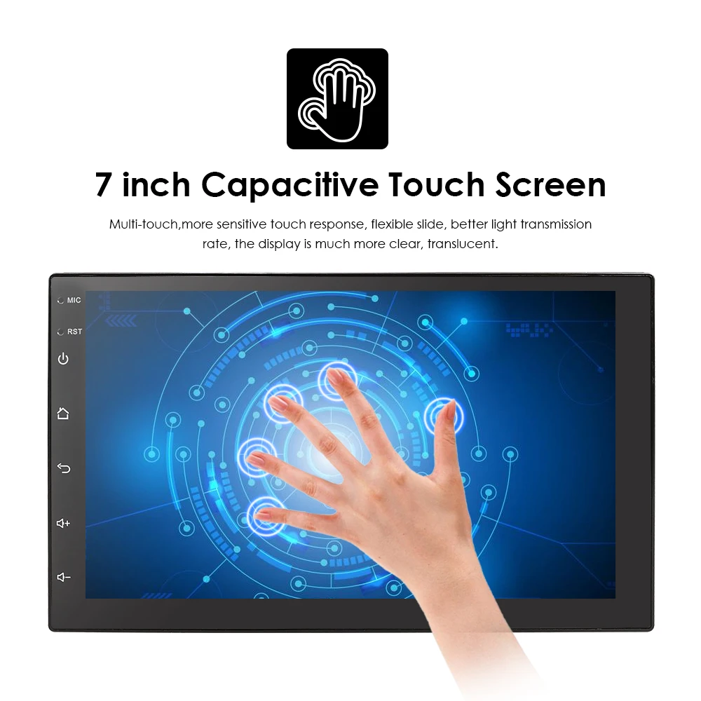 Best 7 Inch  2 Din Car Multimedia Auto radio Touch screen Bluetooth GPS Stereo support Mirror link USB  TPMS OBD2 Free rear Camera 5