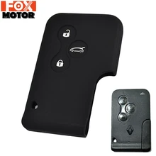 Для Renault Clio Megane Scenic Grand Scenic брелок без ключа оболочка кожа брелок держатель 3 кнопки силиконовый чехол для ключей