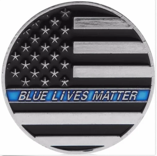 CHALLENGE COIN AMERICAS SHIELD BLUE LIVES MATTER тонкая линия полиции PROTE