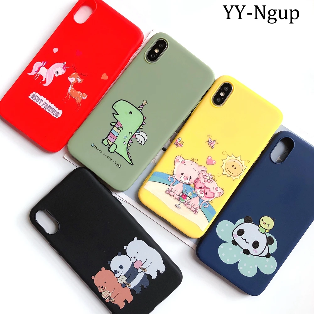 

for Samsung Galaxy Note 10 Pro Phone Case for Coque Samsung Note 10 A60 A40 Case Cute Kawaii Cartoon Soft Silicone Cover Funda